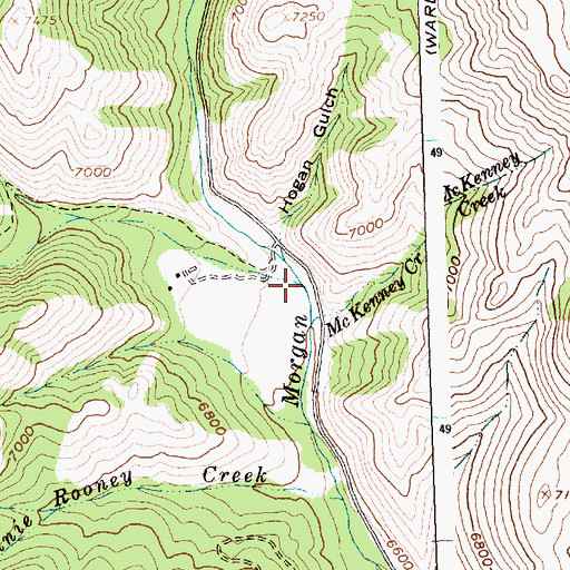 Topographic Map of Alder Creek, ID