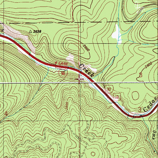 Topographic Map of Alder Creek, ID