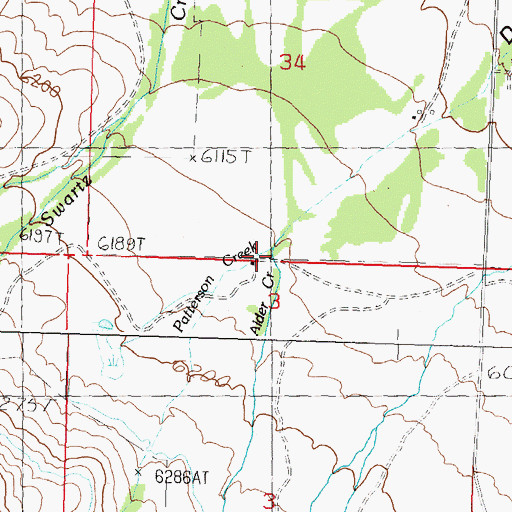 Topographic Map of Alder Creek, ID