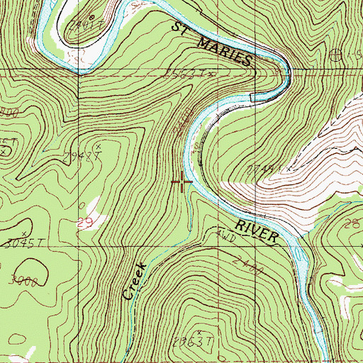 Topographic Map of Alder Creek, ID