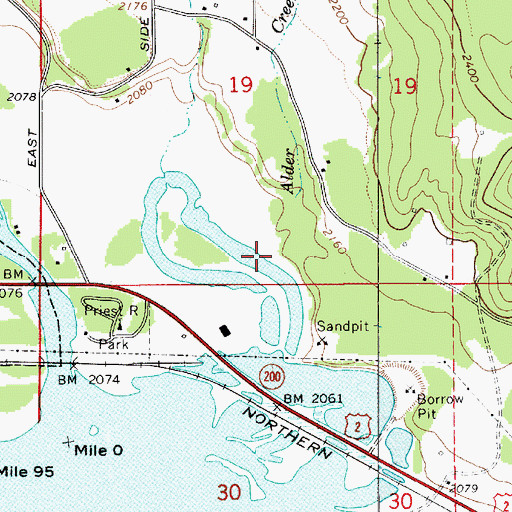 Topographic Map of Alder Creek, ID