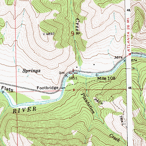 Topographic Map of Alexander Creek, ID
