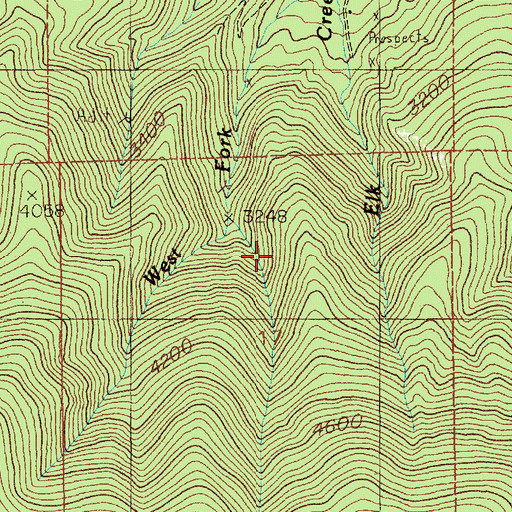 Topographic Map of Alhambra Mine, ID