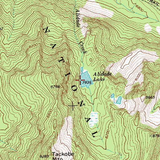 Topographic Map of Alidade Lake, ID