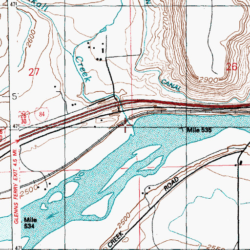 Topographic Map of Alkali Creek, ID