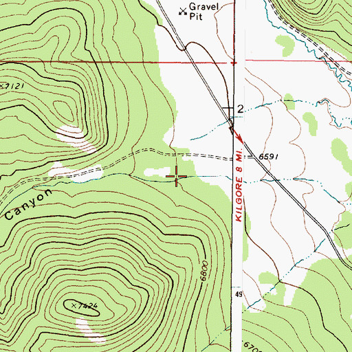 Topographic Map of Allan Canyon, ID