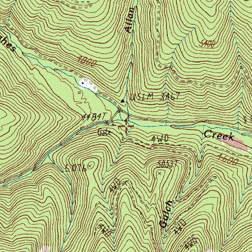 Topographic Map of Allan Creek, ID