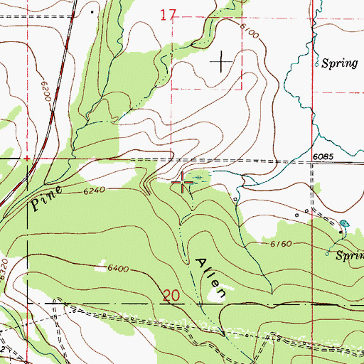 Topographic Map of Allen Canyon, ID
