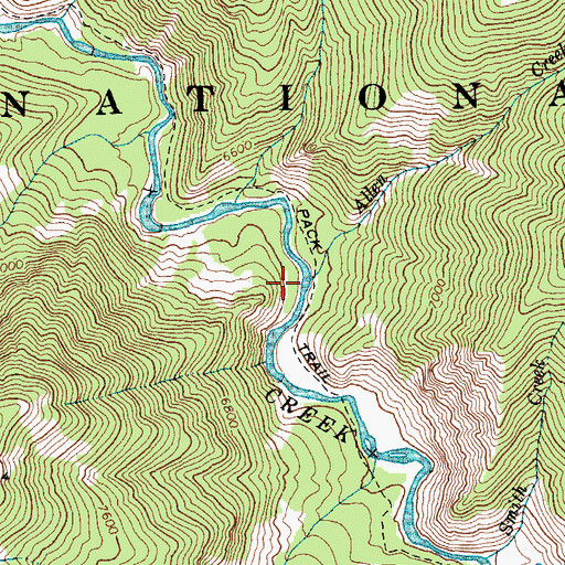 Topographic Map of Allen Creek, ID