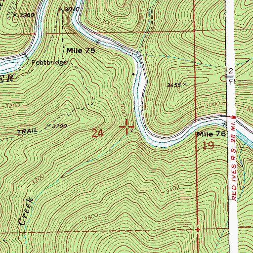 Topographic Map of Allen Creek, ID