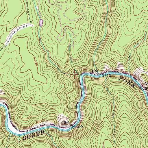 Topographic Map of Allison Creek, ID