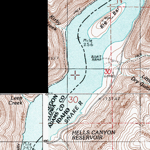 Topographic Map of Allison Creek, ID