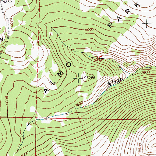 Topographic Map of Almo Park, ID