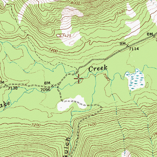 Topographic Map of Alpine Creek, ID