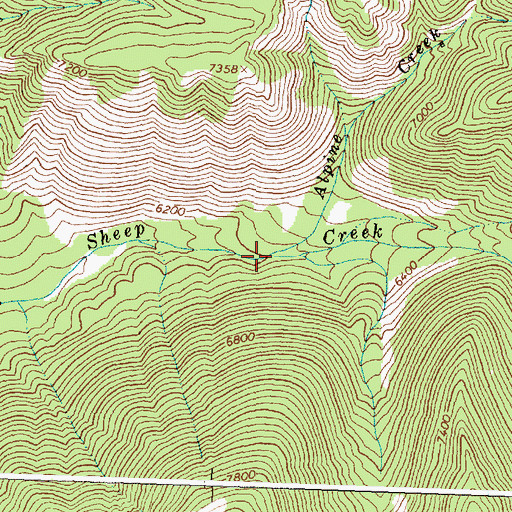 Topographic Map of Alpine Creek, ID