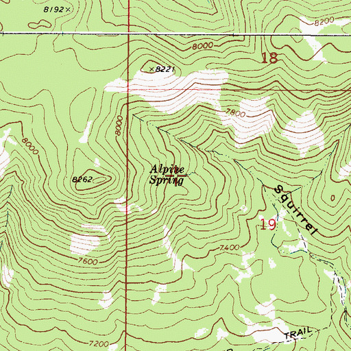 Topographic Map of Alpine Spring, ID