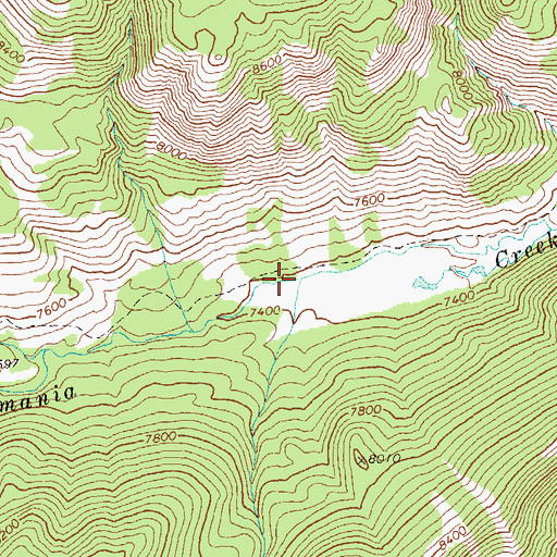 Topographic Map of Alta Creek, ID