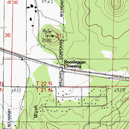 Topographic Map of Bootlegger Crossing, AZ