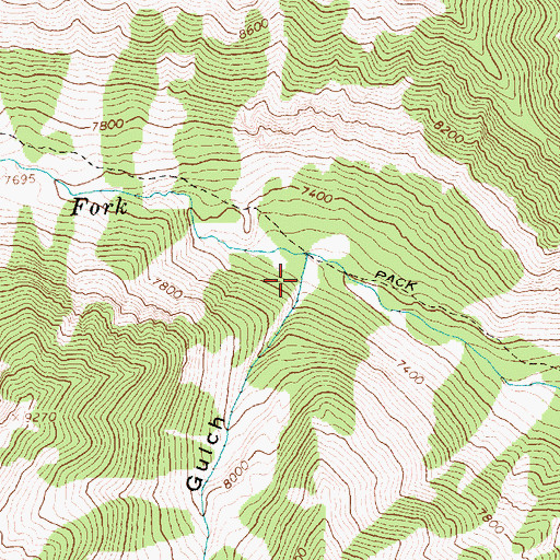 Topographic Map of Amber Gulch, ID