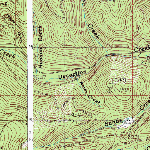 Topographic Map of Ames Creek, ID