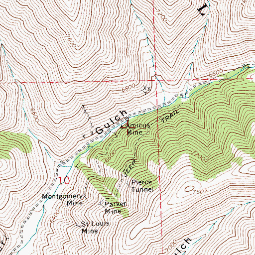 Topographic Map of Amicus Mine, ID