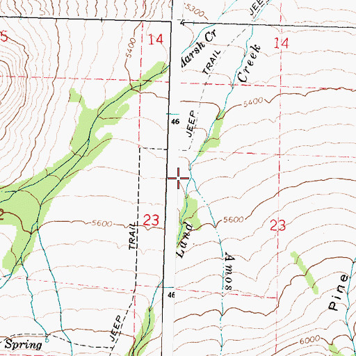 Topographic Map of Amos Creek, ID