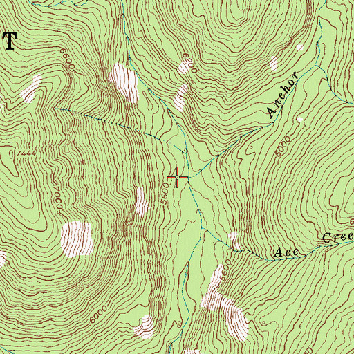 Topographic Map of Anchor Creek, ID