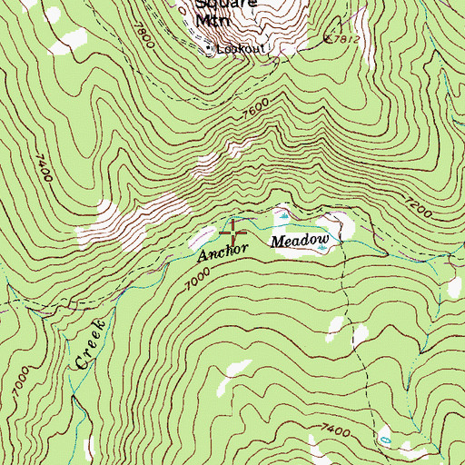 Topographic Map of Anchor Meadow, ID