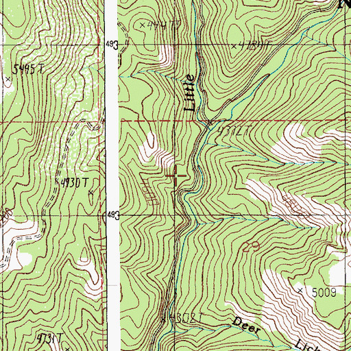 Topographic Map of Anderson Creek, ID