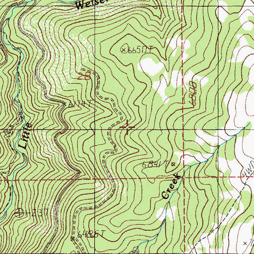 Topographic Map of Anderson Creek Trail, ID