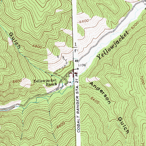 Topographic Map of Anderson Gulch, ID