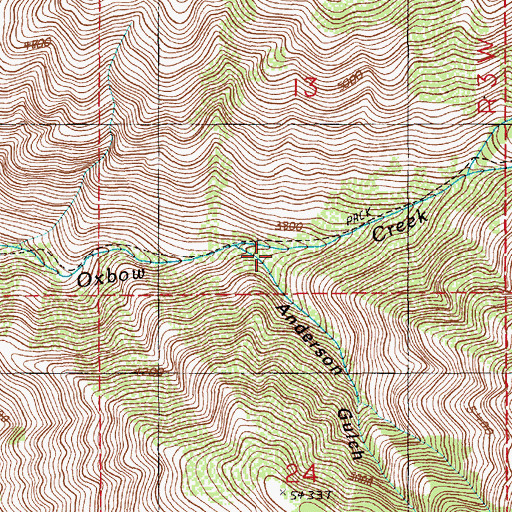 Topographic Map of Anderson Gulch, ID
