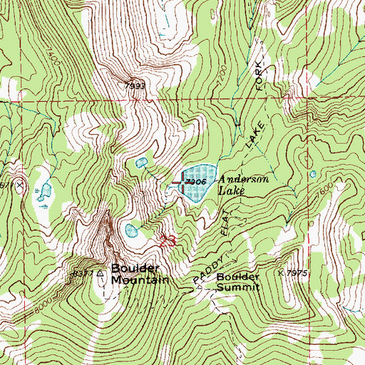 Topographic Map of Anderson Lake, ID