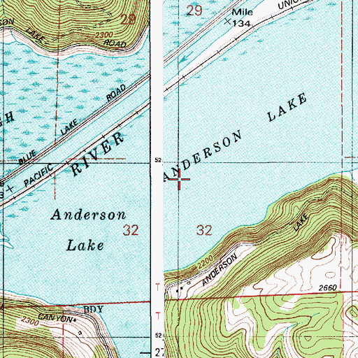 Topographic Map of Anderson Lake, ID