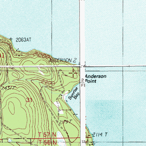 Topographic Map of Anderson Point, ID