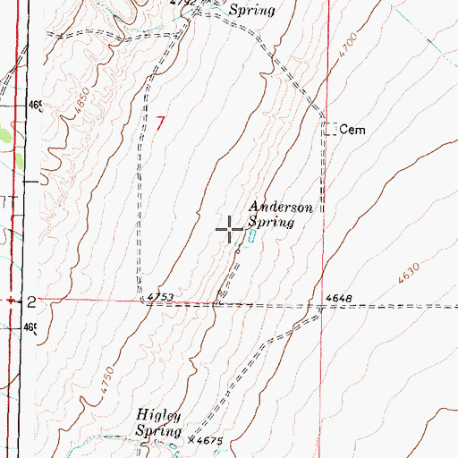 Topographic Map of Anderson Spring, ID