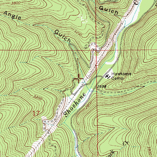Topographic Map of Angle Gulch, ID
