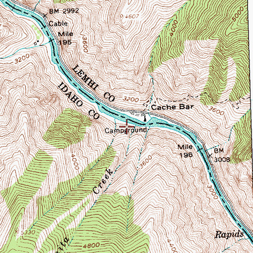 Topographic Map of Anita Creek, ID
