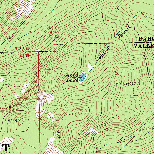 Topographic Map of Anns Lake, ID