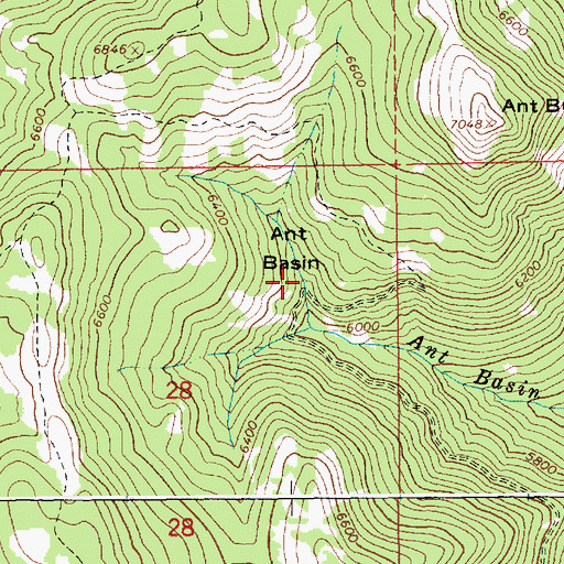Topographic Map of Ant Basin, ID