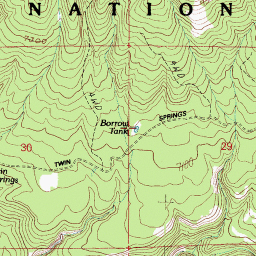 Topographic Map of Borrow Tank, AZ