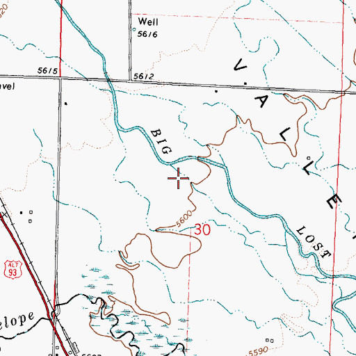 Topographic Map of Antelope Creek, ID