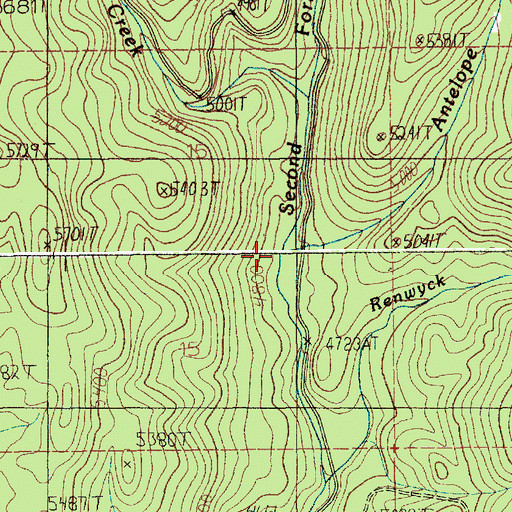 Topographic Map of Antelope Creek, ID