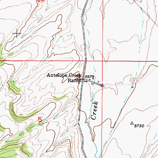 Topographic Map of Antelope Creek Ranch, ID