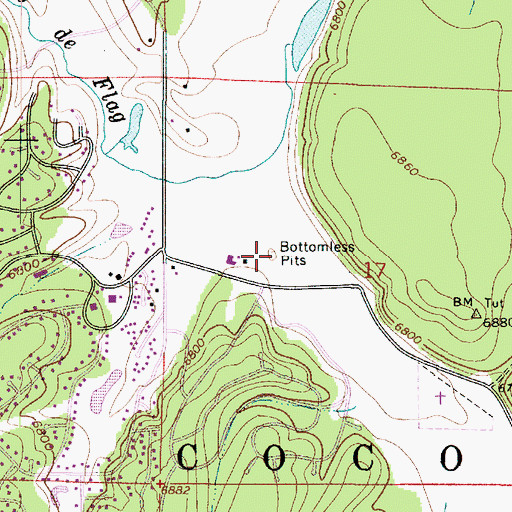 Topographic Map of Bottomless Pit, AZ