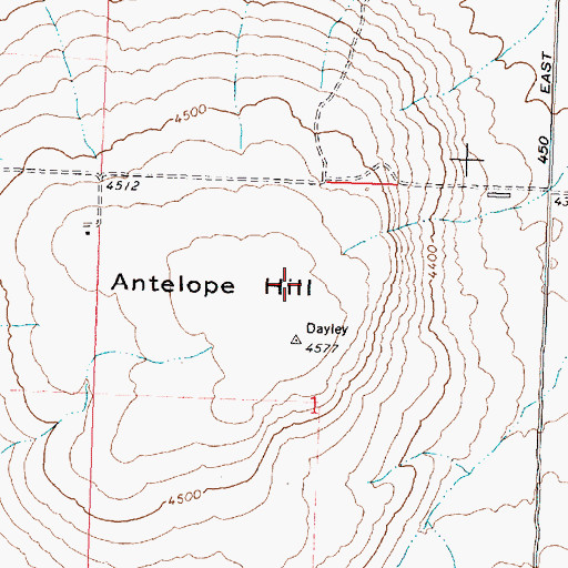Topographic Map of Antelope Hill, ID
