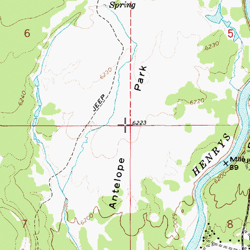 Topographic Map of Antelope Park, ID