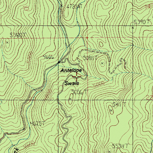 Topographic Map of Antelope Swale, ID