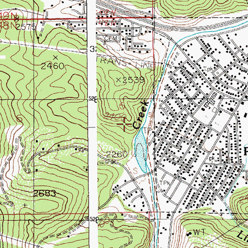 Topographic Map of Antimony Mine, ID