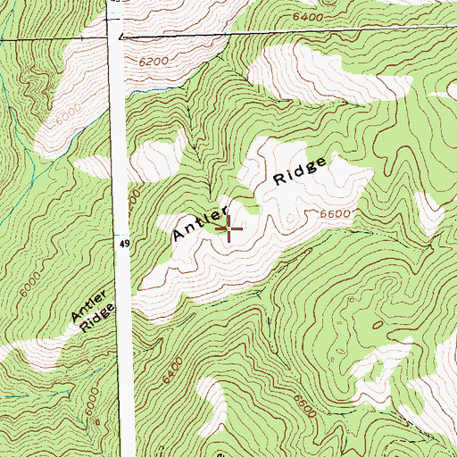 Topographic Map of Antler Ridge, ID